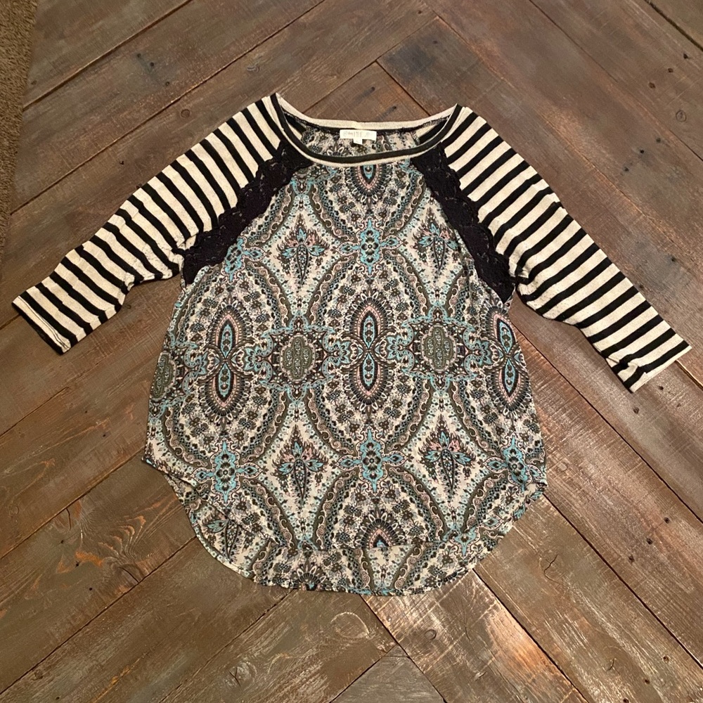 Love, Fire l Striped and Paisley Top